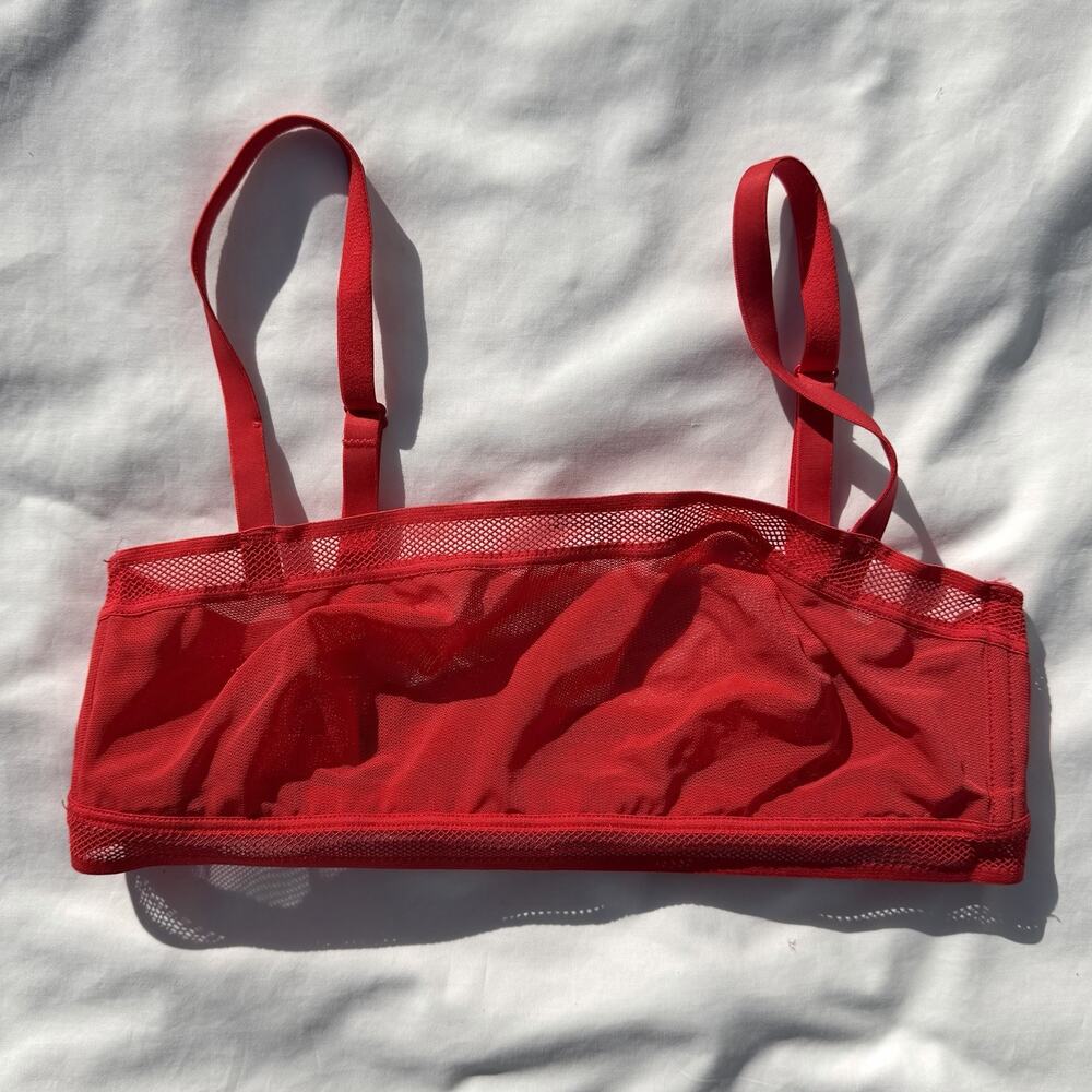Negative Sieve Trim No Wire Bra Size 1 Red 30D 32C 34A 34B 36A